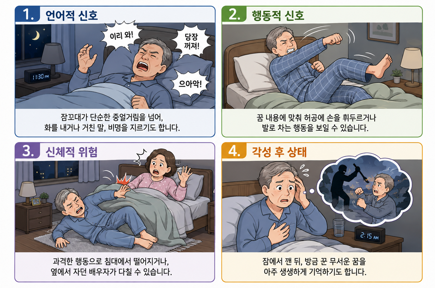 부모님의 심한 잠꼬대와 과격한 주먹질, 단순 잠버릇 아닌 '치매·파킨슨' 신호일까요? (인천정신과)