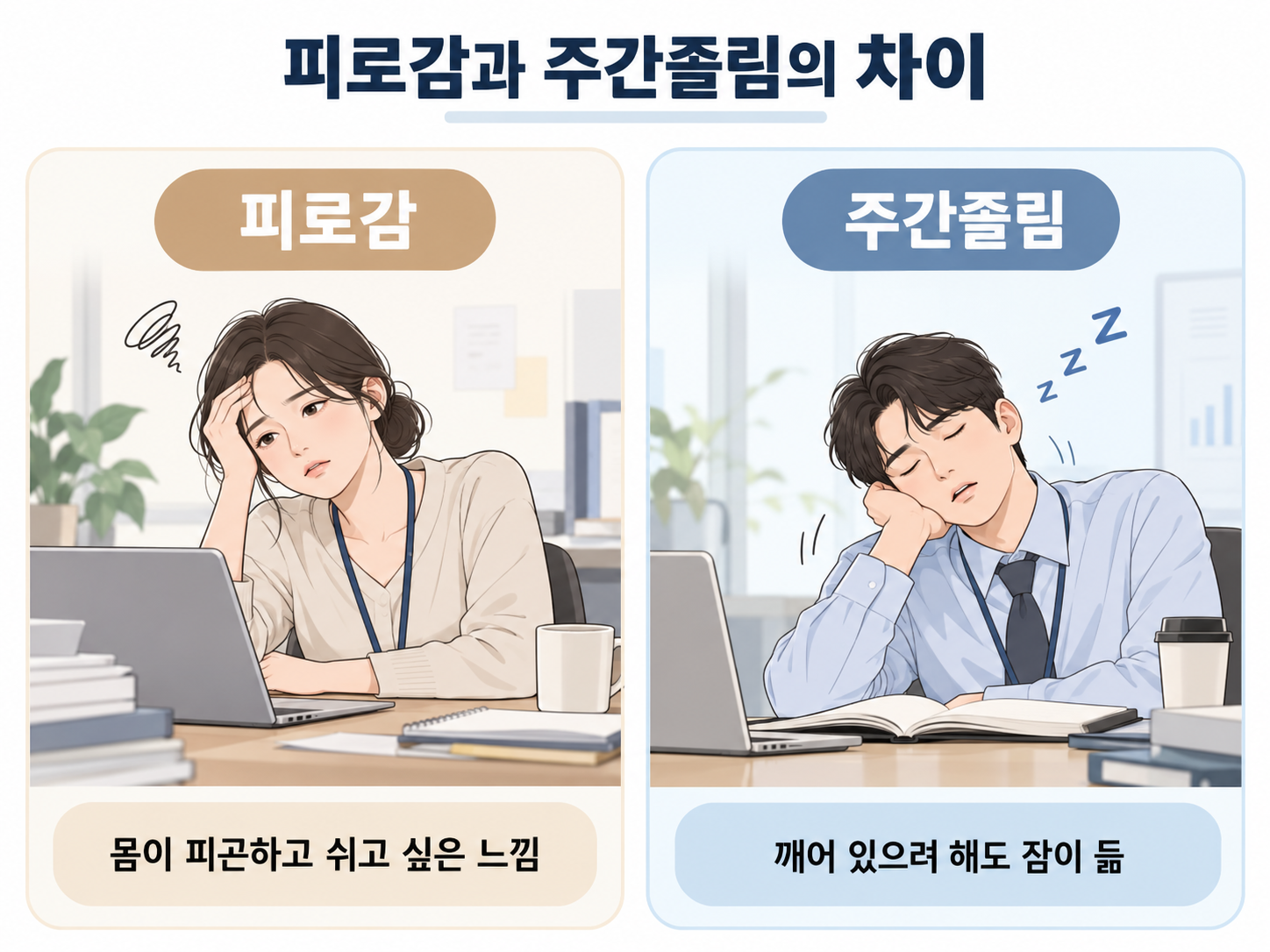 8시간 자도 낮에 계속 졸려요. - 기면증일까? 확인해야 할 6가지 원인